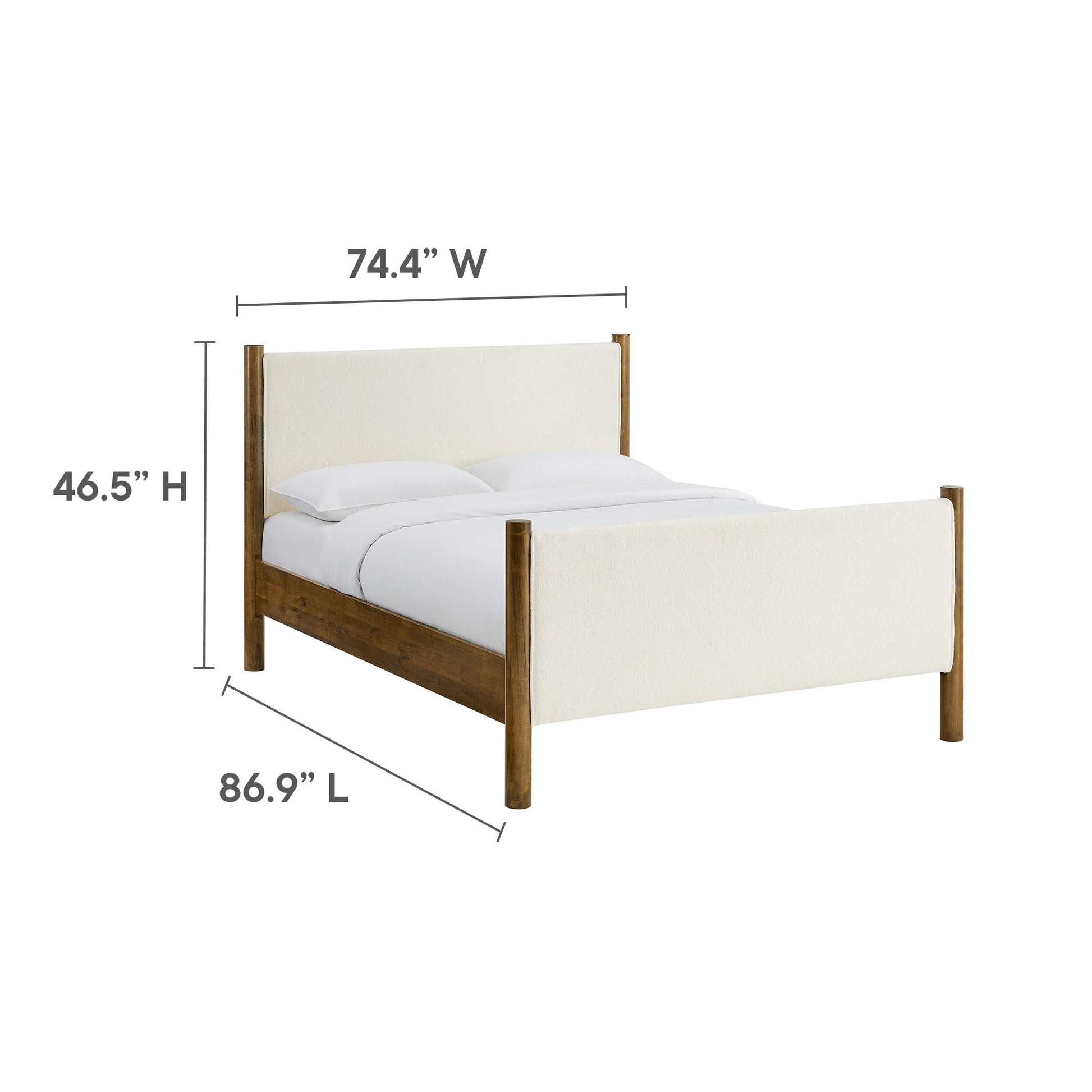 Maven Upholstered Platform Bed - Queen Size