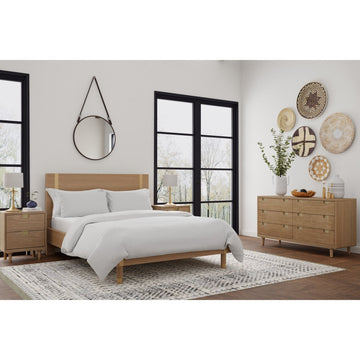 Modern Easton Platform Bed with Stylish Gold Legs