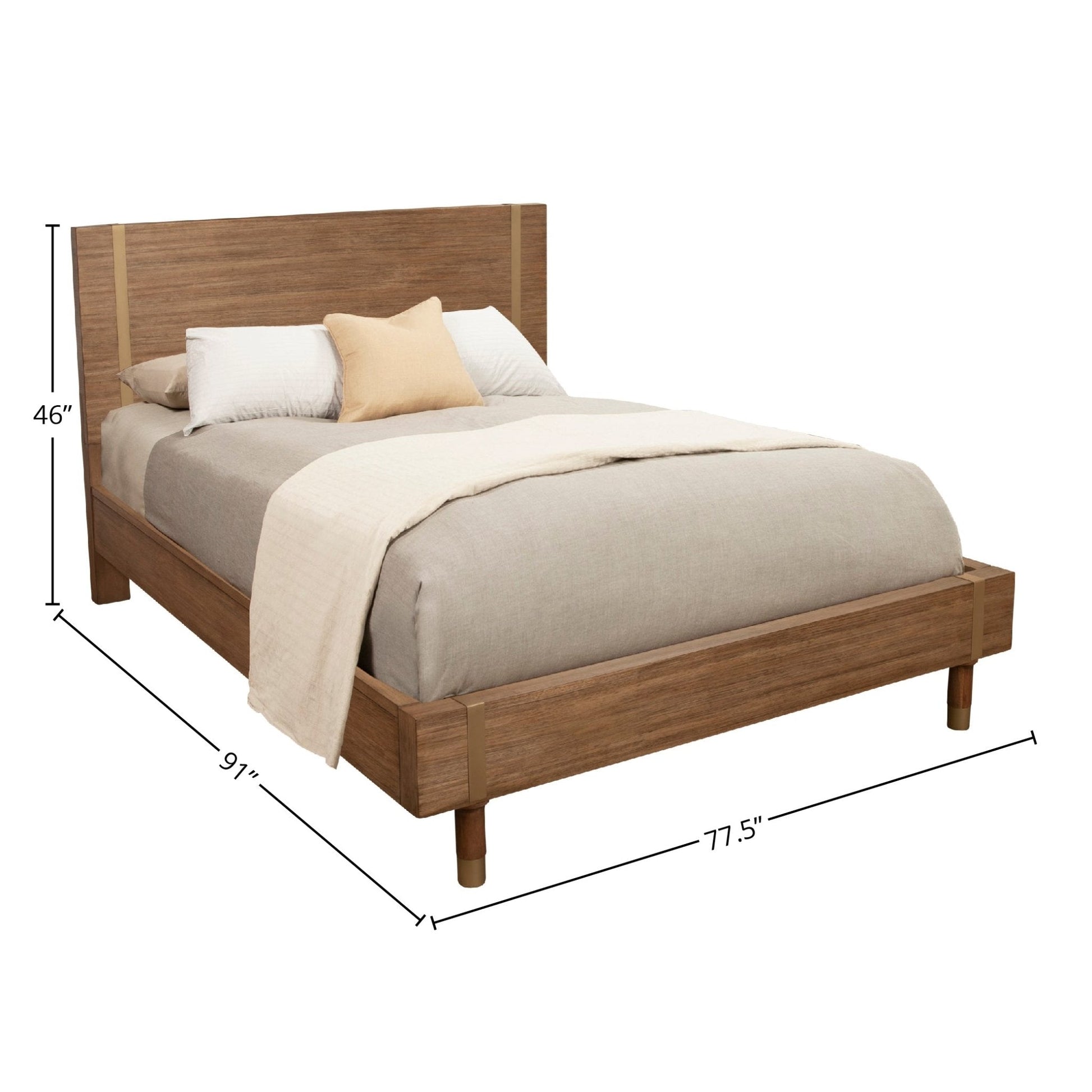 Modern Easton Platform Bed with Stylish Gold Legs