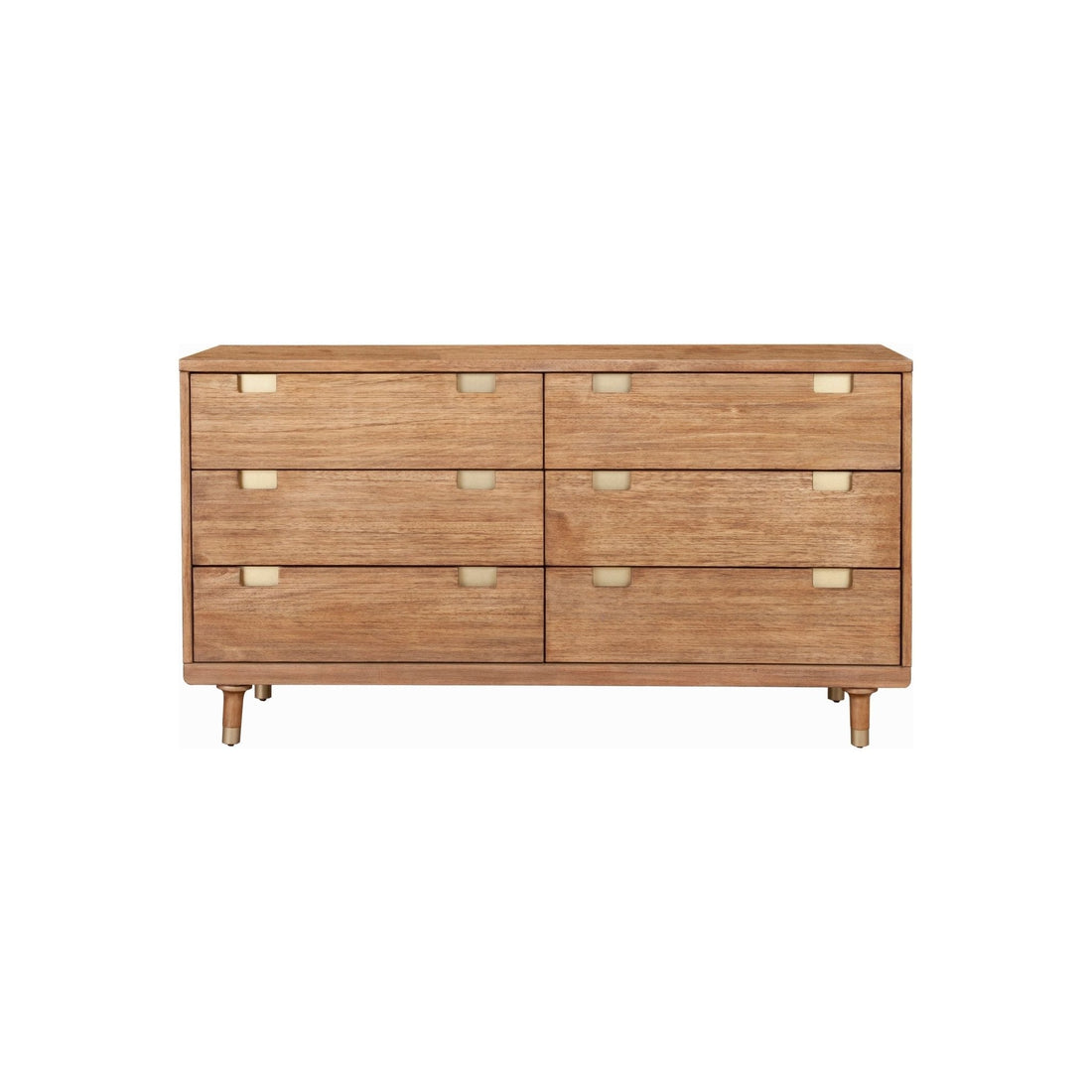 Stylish Easton Six Drawer Dresser in Modern Sand Finish