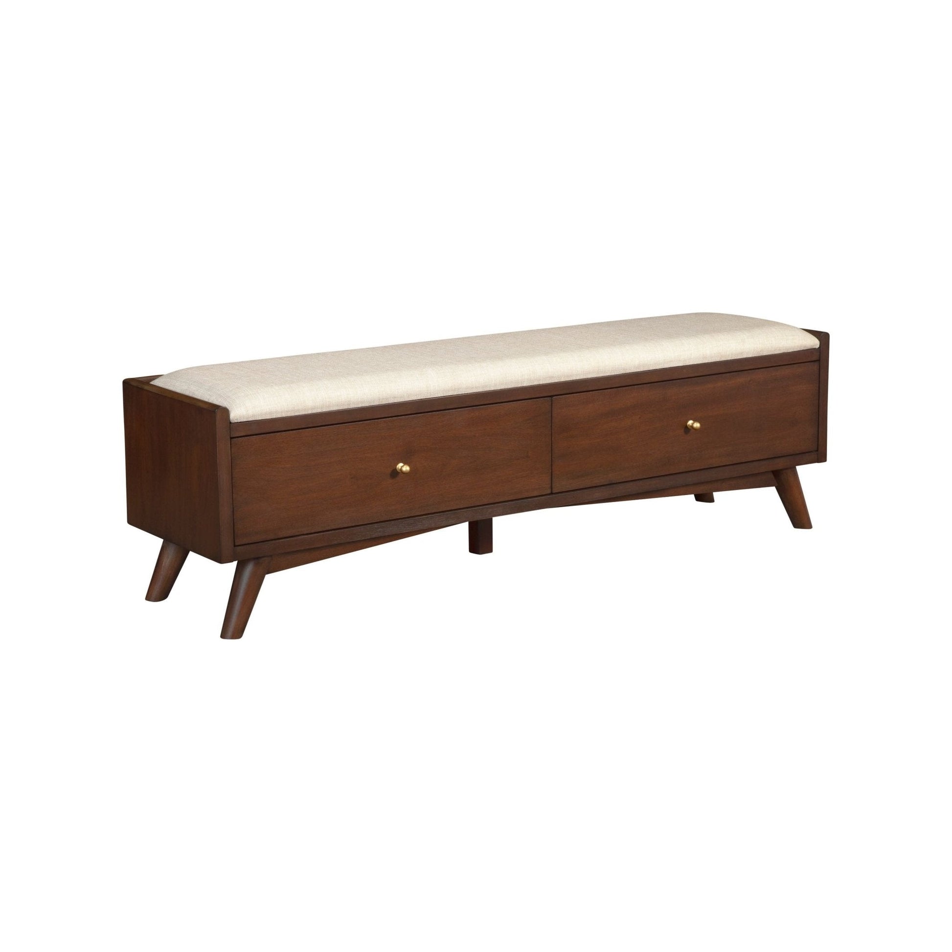 Stylish Mid-Century Modern Flynn Bench in Walnut Finish