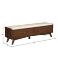 Stylish Mid-Century Modern Flynn Bench in Walnut Finish