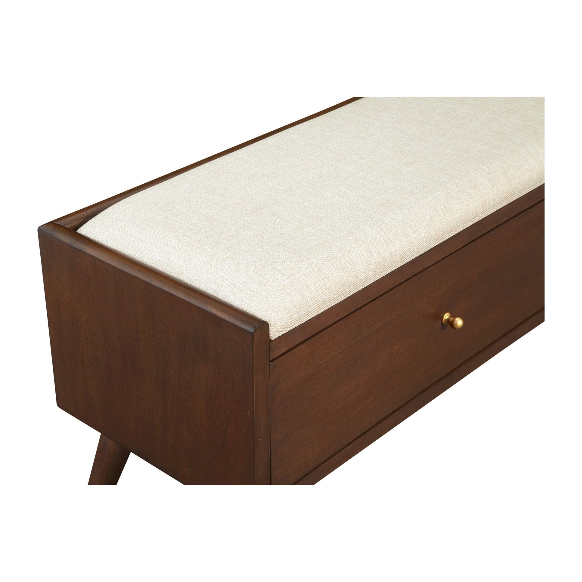 Stylish Mid-Century Modern Flynn Bench in Walnut Finish