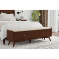 Stylish Mid-Century Modern Flynn Bench in Walnut Finish