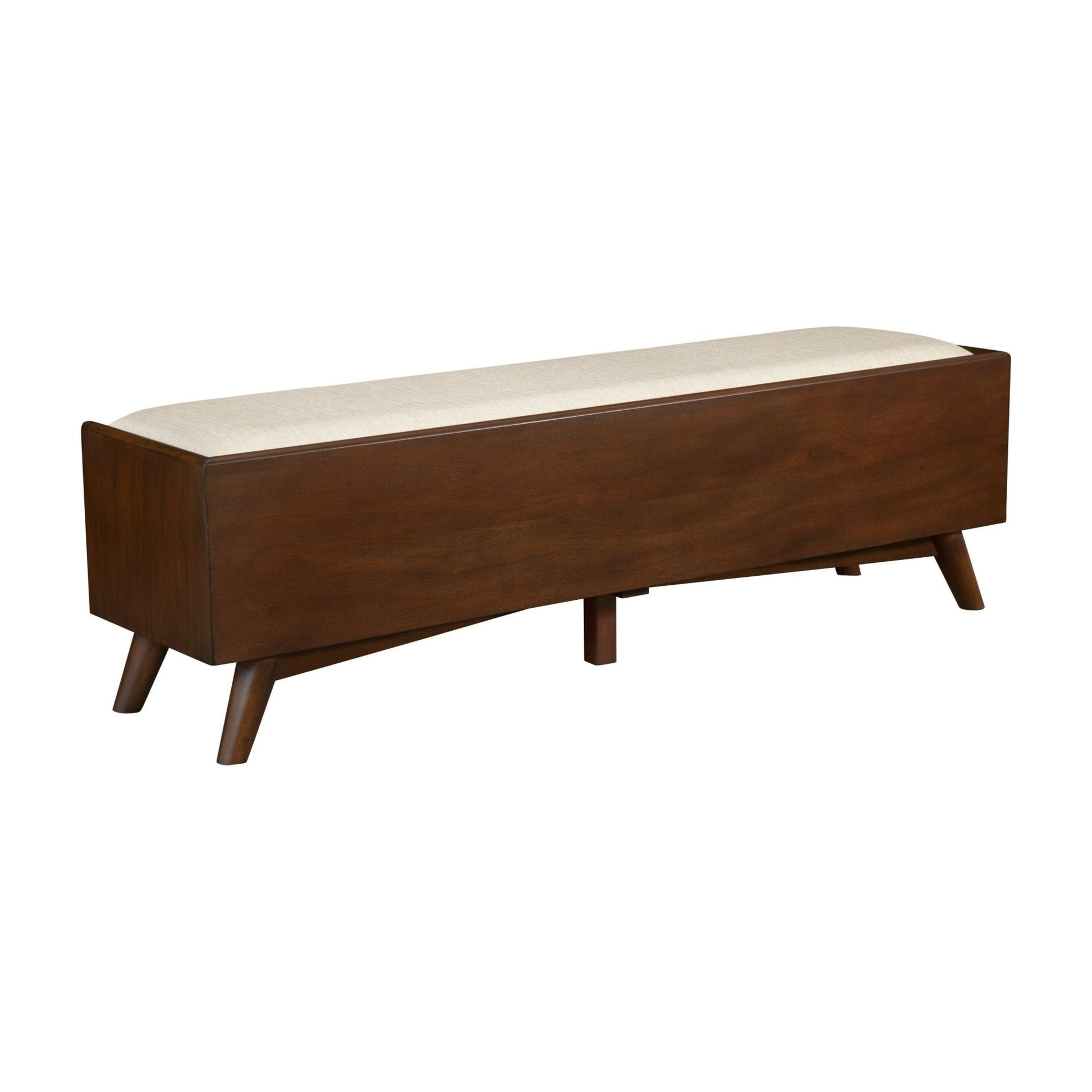 Stylish Mid-Century Modern Flynn Bench in Walnut Finish