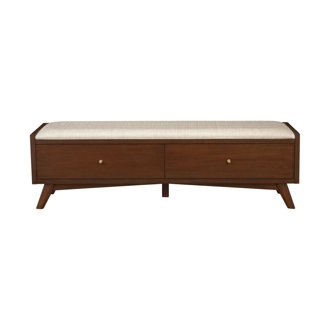 Stylish Mid-Century Modern Flynn Bench in Walnut Finish