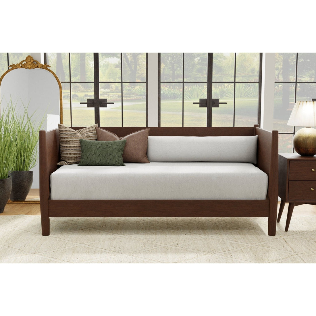 Stylish Flynn Day Bed in Walnut, Perfect for Cozy Spaces