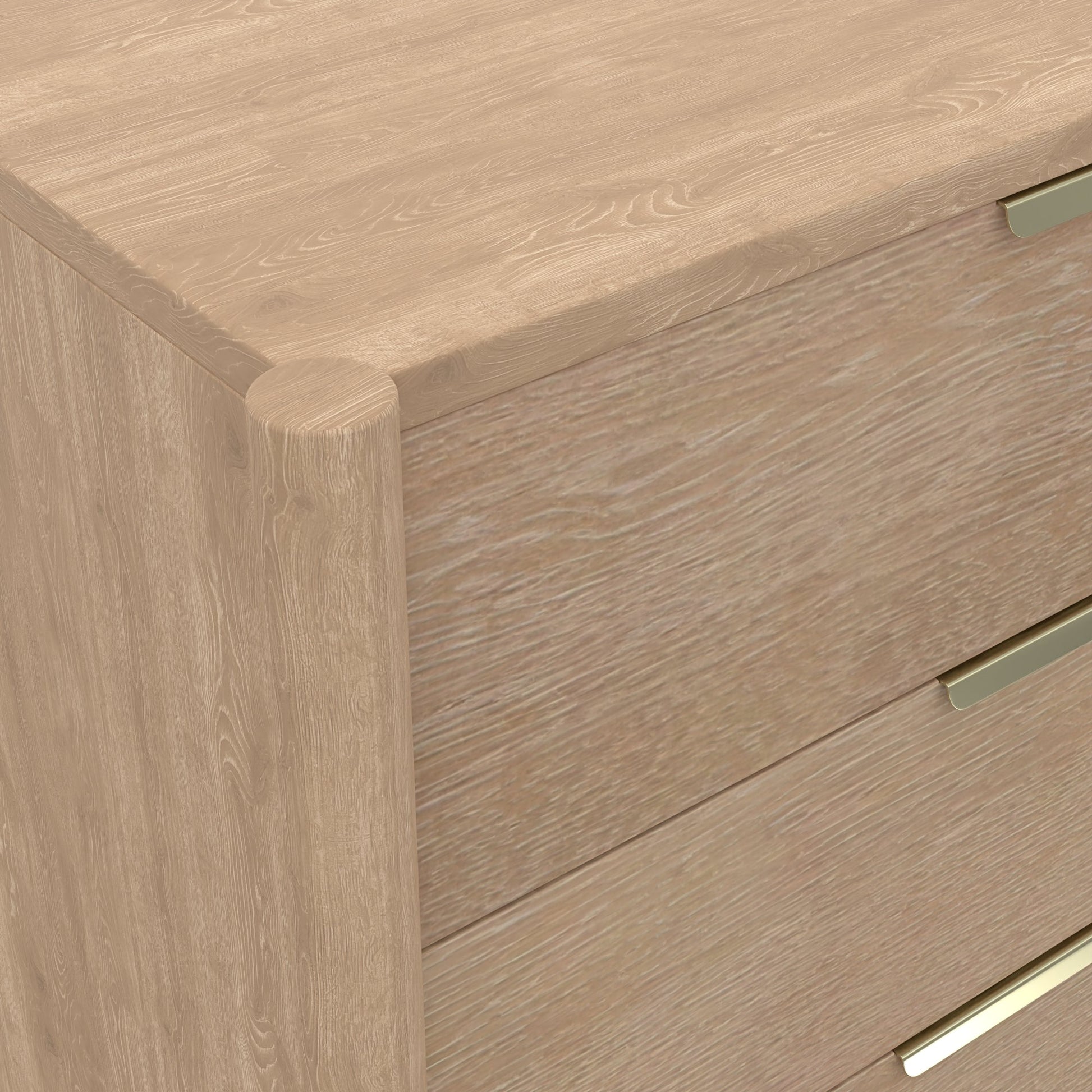 Timeless Sinclair Dresser with Gold Handles - Natural Finish