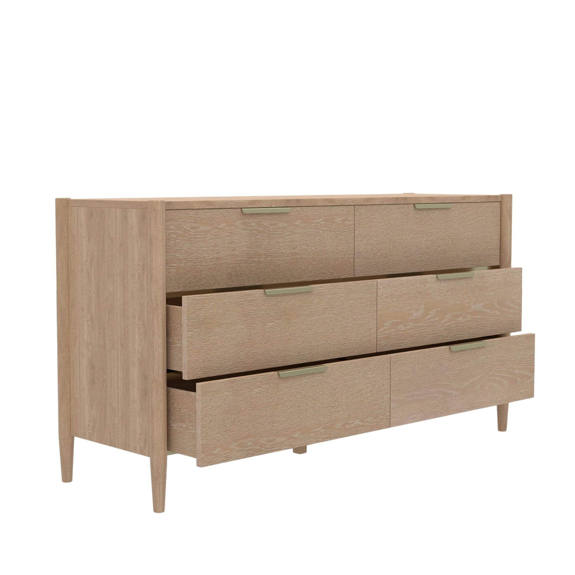 Timeless Sinclair Dresser with Gold Handles - Natural Finish