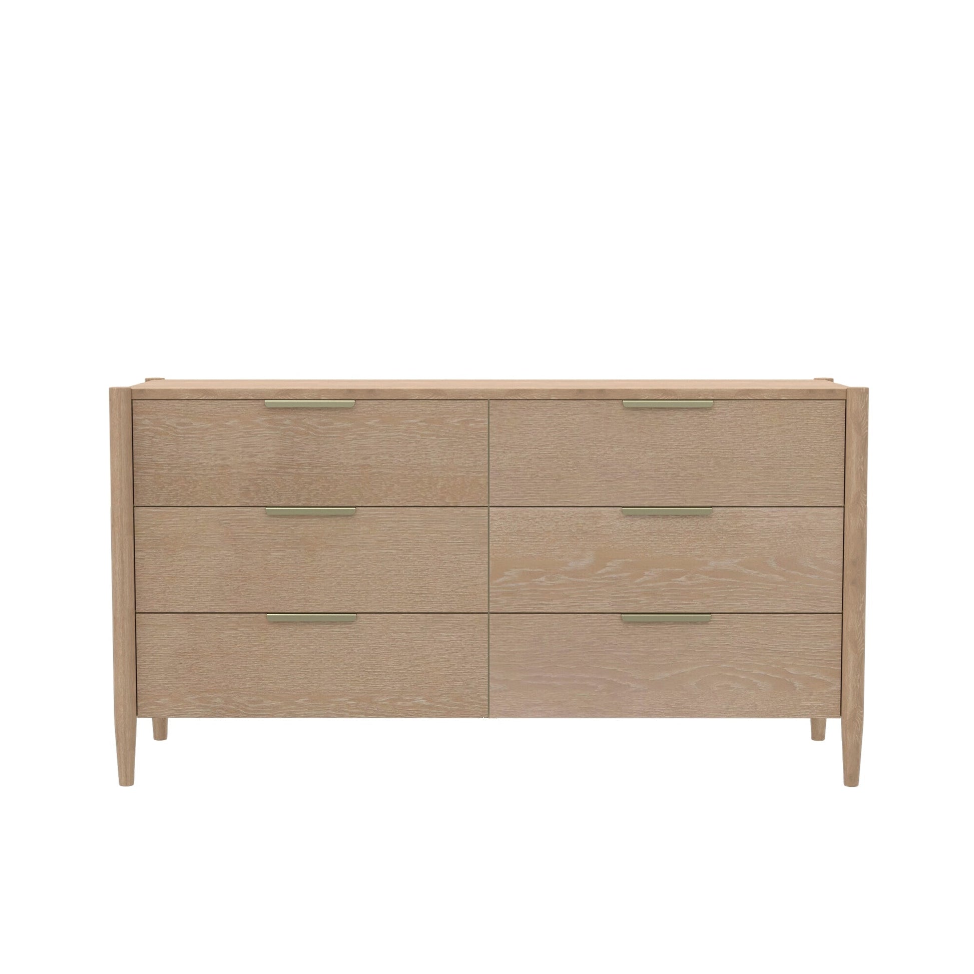 Timeless Sinclair Dresser with Gold Handles - Natural Finish