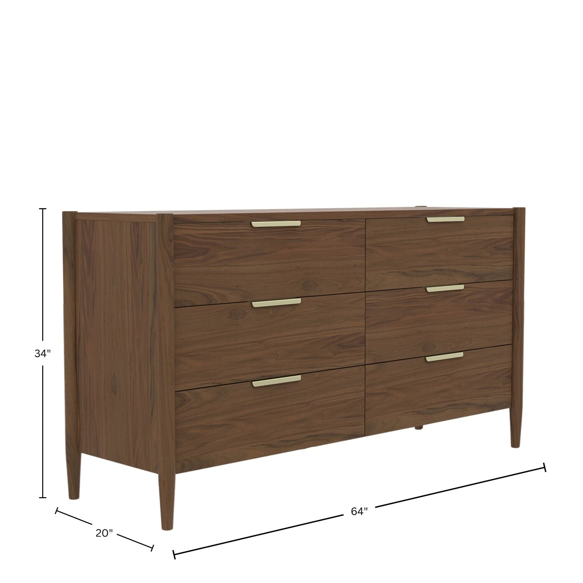 Elegant Sinclair Walnut Dresser with Soft-Close Drawers