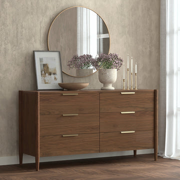 Elegant Sinclair Walnut Dresser with Soft-Close Drawers