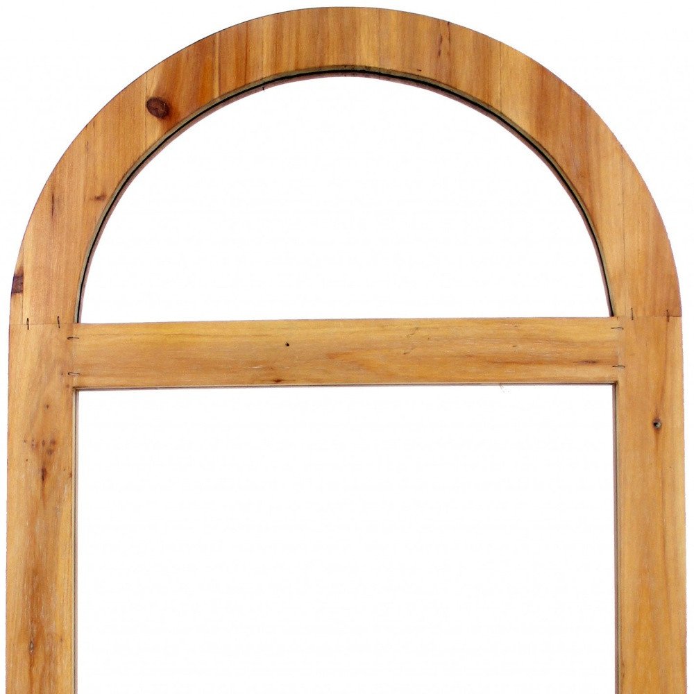 5" Brown Arch Wood Framed Accent Mirror