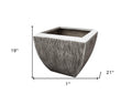 Large Distressed And Ribbed Flower Pot Planter