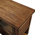 58" Rustic Brown Rolling Kitchen Cart With Storage