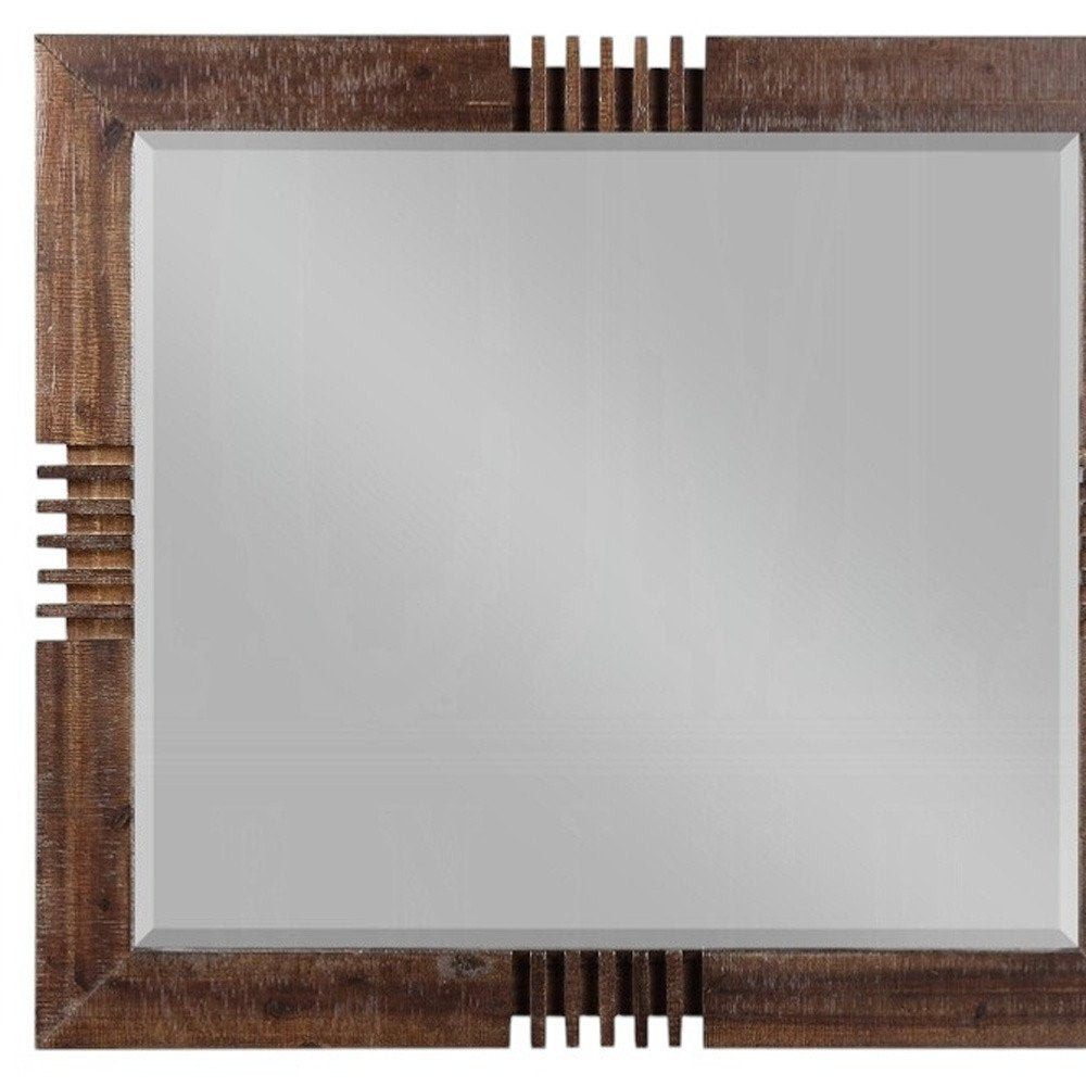 Reclaimed Oak Finish Rectangular Mirror