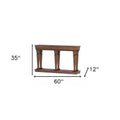 60" Brown Solid Wood Floor Shelf Console Table