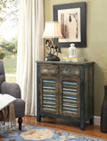 32" Saddle Brown Solid Wood Console Table
