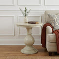 26" White Solid And Manufactured Wood Round End Table