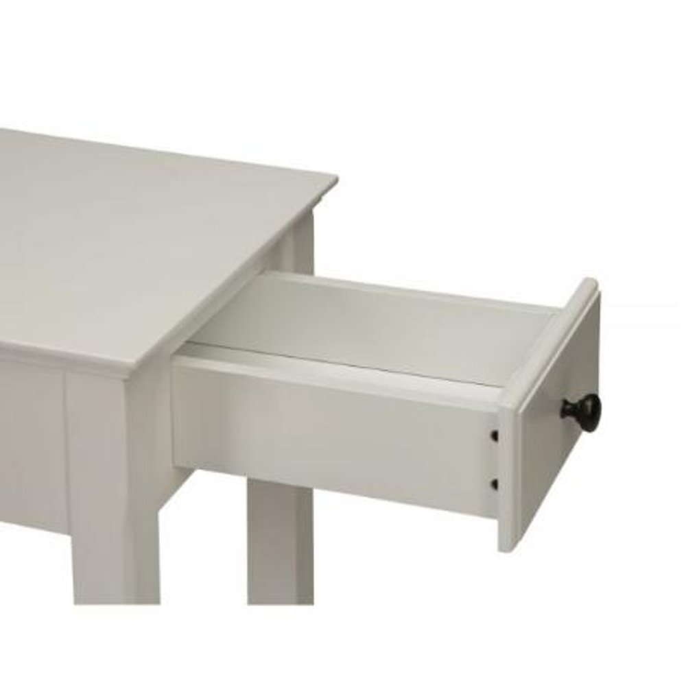 23" White Solid and Manufactured Wood End Table With Drawer And Shelf