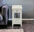 23" White Solid and Manufactured Wood End Table With Drawer And Shelf
