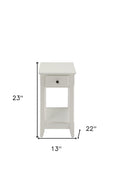 23" White Solid and Manufactured Wood End Table With Drawer And Shelf