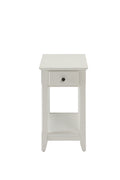 23" White Solid and Manufactured Wood End Table With Drawer And Shelf