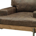 41" Chocolate and Gray Faux Leather Chair and a Half