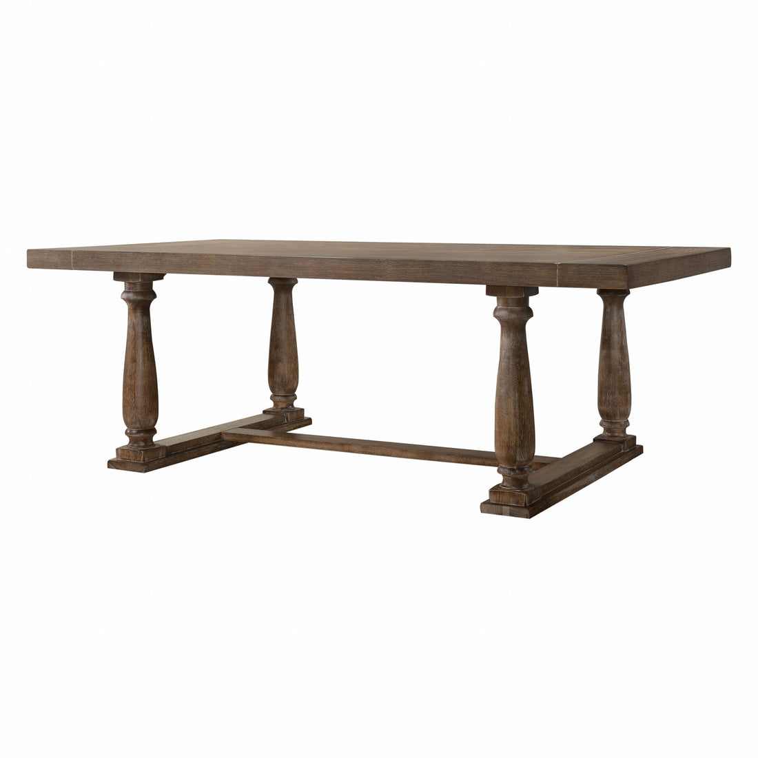 84" Brown Solid Wood Trestle Base Dining Table