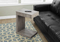 18.25" X 12" X 24" Dark Taupe Finish Hollow Core Accent Table
