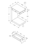 18.25" X 12" X 24" Dark Taupe Finish Hollow Core Accent Table