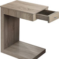 18.25" X 12" X 24" Dark Taupe Finish Hollow Core Accent Table