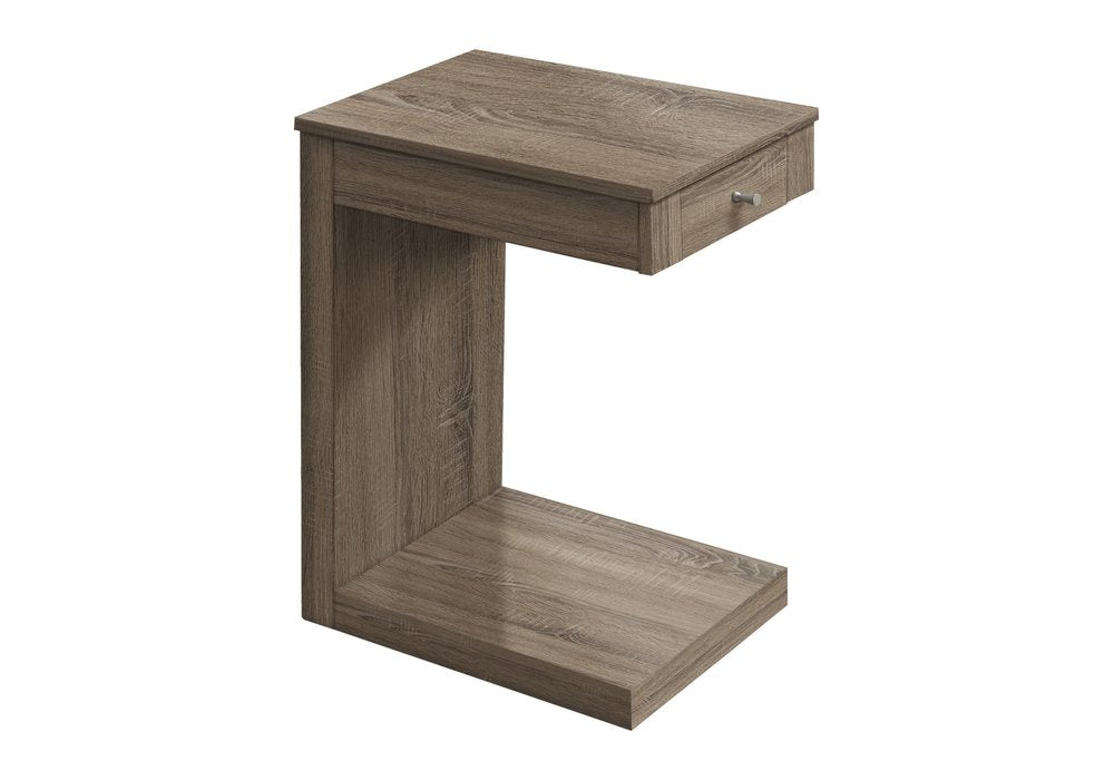 18.25" X 12" X 24" Dark Taupe Finish Hollow Core Accent Table