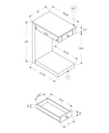 18.25" X 12" X 24" Dark Taupe Finish Hollow Core Accent Table