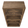 48" Taupe Distressed Wood Adjustable Four Tier Bookcase