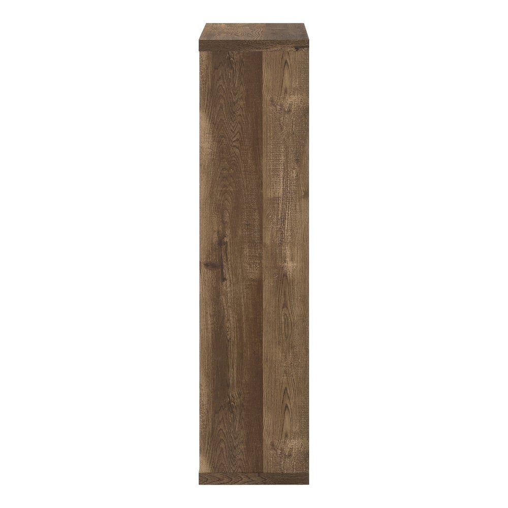 48" Taupe Distressed Wood Adjustable Four Tier Bookcase