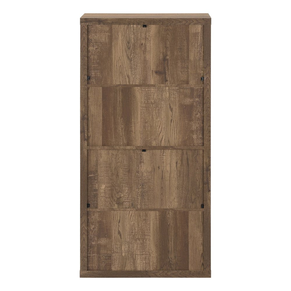 48" Taupe Distressed Wood Adjustable Four Tier Bookcase