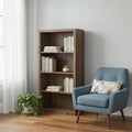 48" Taupe Distressed Wood Adjustable Four Tier Bookcase