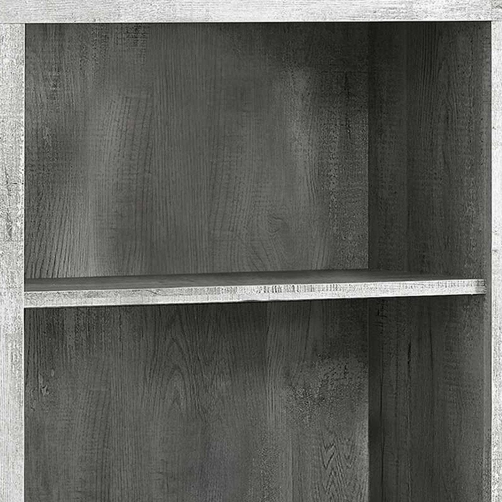 48" Taupe Distressed Wood Adjustable Four Tier Bookcase