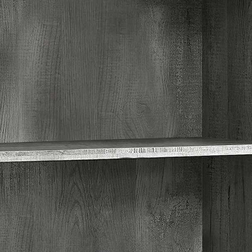 48" Taupe Distressed Wood Adjustable Four Tier Bookcase