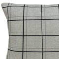 20" Gray Plaid Cotton Throw Pillow