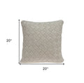 20" X 7" X 20" Charming Transitional Beige Accent Pillow Cover With Poly Insert