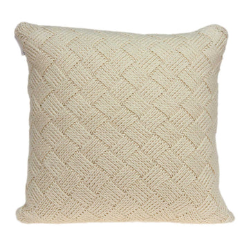 20" X 7" X 20" Transitional Beige Pillow Cover With Poly Insert