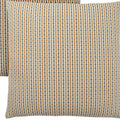 Set Of Two 18" X 18" Gold and White Polyester Striped Zippered Pillow