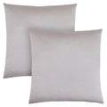 Set of Two 18" Silver Satin Throw Pillows