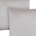 Set of Two 18" Silver Satin Throw Pillows