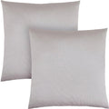 Set of Two 18" Silver Satin Throw Pillows