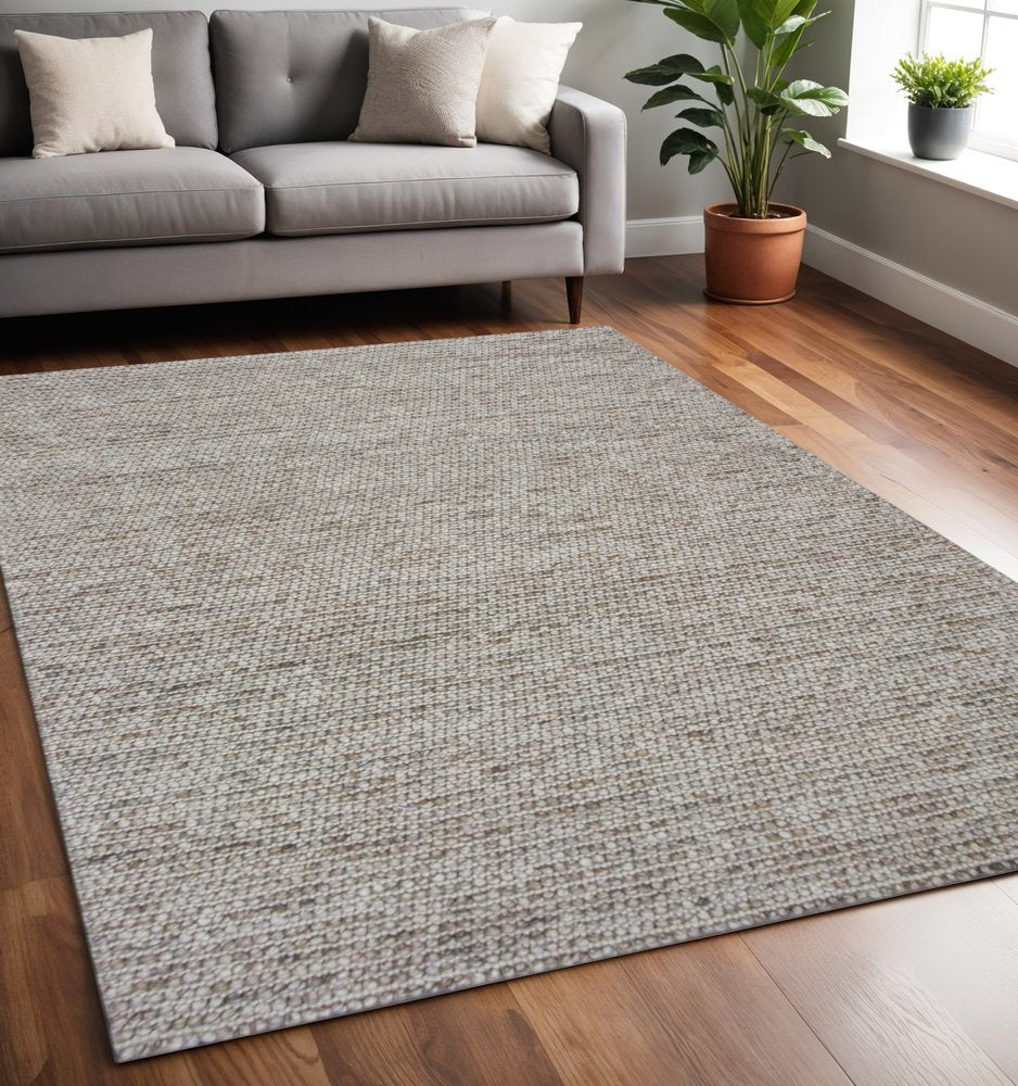 3' X 5' Natural Wool Handmade Area Rug
