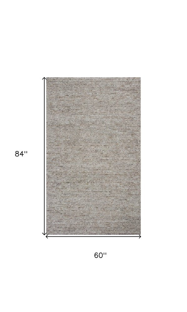 3' X 5' Natural Wool Handmade Area Rug