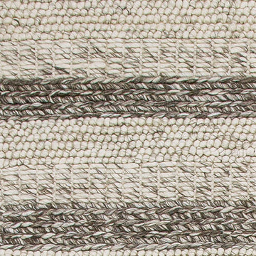 5' X 7' Brown Gray And Ivory New Zealand Lambs Wool Striped Hand Woven Area Rug
